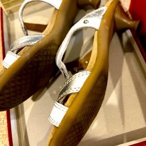 Like new silver sandals small heel
